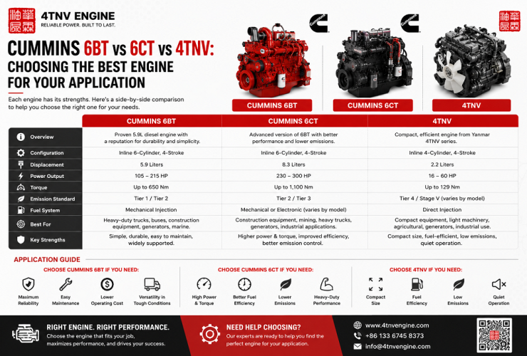 Cummins 6BT vs 6CT vs 4TNV: