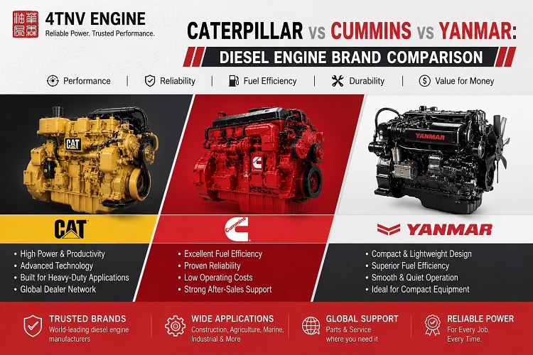 Caterpillar vs Cummins vs Yanmar Diesel Engine Comparison